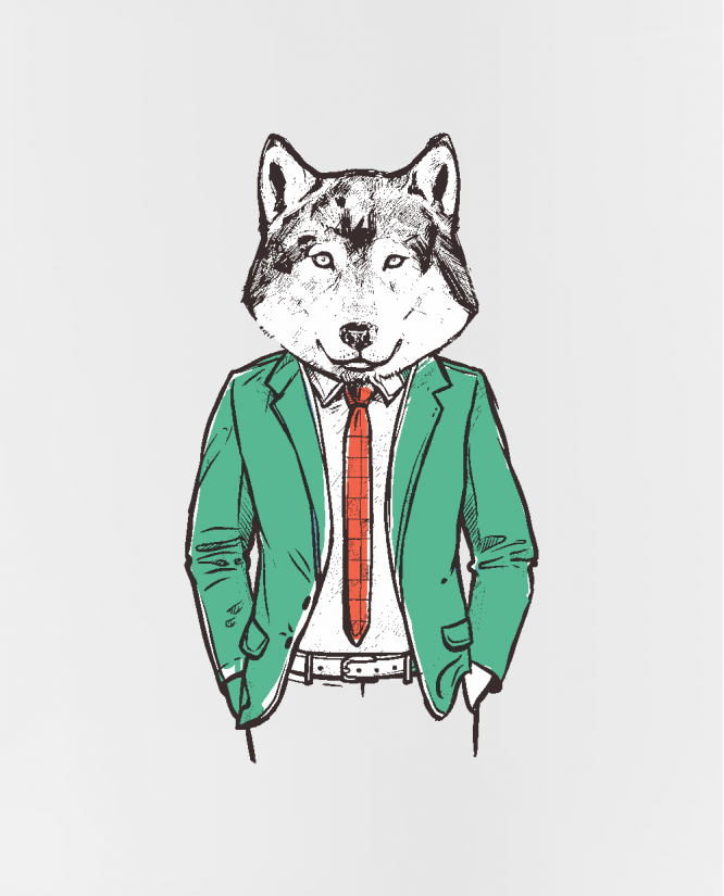 puodelis  Hipster wolf